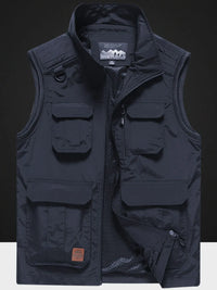 Men's Plus Size Zip Up Vest with Pockets