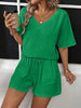 V-Neck Half Sleeve Top and Shorts Set-Teresa's Fashionista LLC