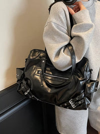 Buckle Accents Shoulder Bag