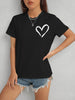 Heart Round Neck Short Sleeve T-Shirt-Teresa's Fashionista LLC