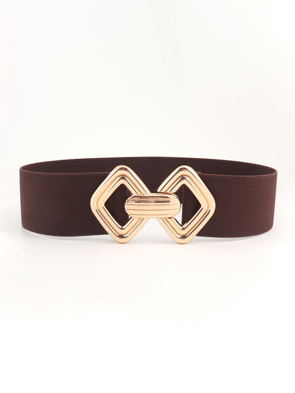Geometric Buckle Elastic Wide Belt-Teresa's Fashionista LLC