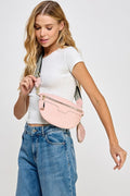 Fame PU Leather Weave Textured Crossbody Bag with Coin Purse - Teresa's Fashionista LLC