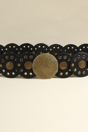 Round Shape PU Leather Belt-Teresa's Fashionista LLC