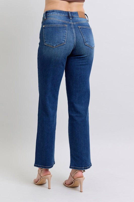 Judy Blue Full Size Side Seam Detail Straight Jeans with Pockets - Teresa's Fashionista LLC