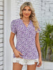 Double Take Floral Notched Neck Blouse-Teresa's Fashionista LLC