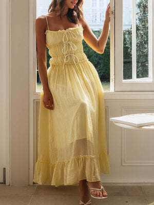 Devine Frill Ruffled Hem Midi Cami Dress - Teresa's Fashionista LLC