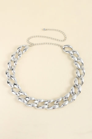 1.2" Width Acrylic Curb Chain Belt-Teresa's Fashionista LLC