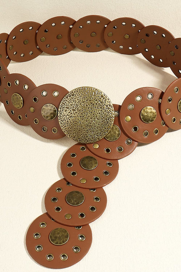 Round Shape PU Leather Belt-Teresa's Fashionista LLC