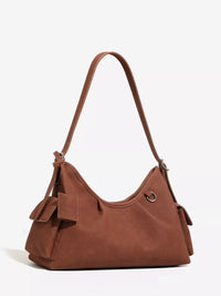 Suede Ruched Shoulder Bag