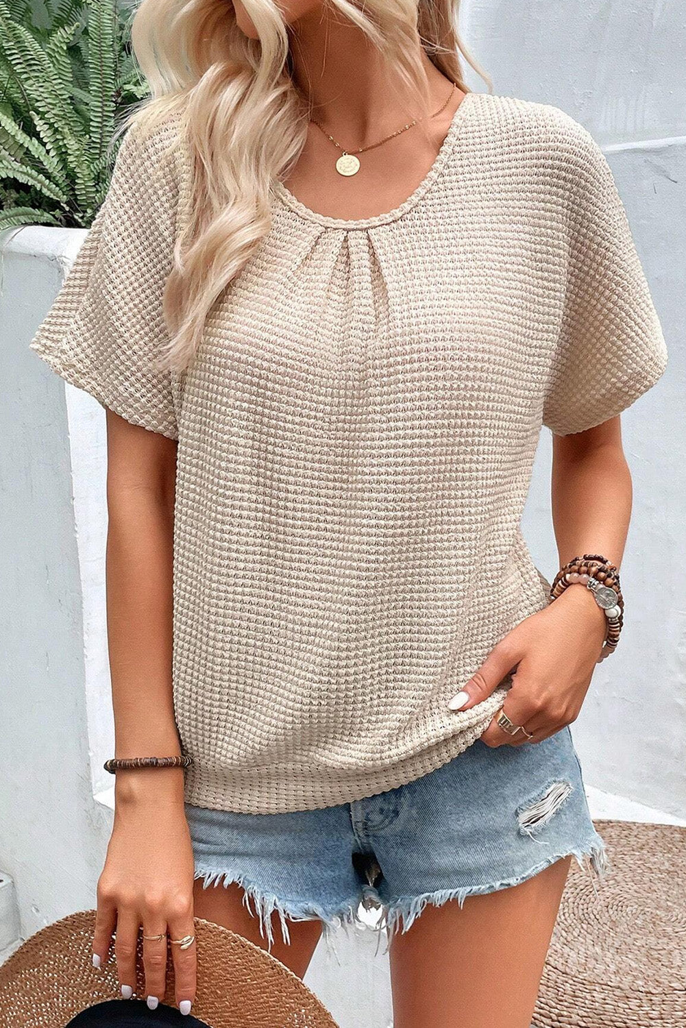 Round Neck Short Sleeve T-Shirt-Teresa&#39;s Fashionista LLC