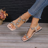 Rhinestone Butterfly Flat Sandals-Teresa's Fashionista LLC