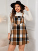 Honey Plus Size Plaid Wide Strap Overall Dress - Teresa's Fashionista LLC