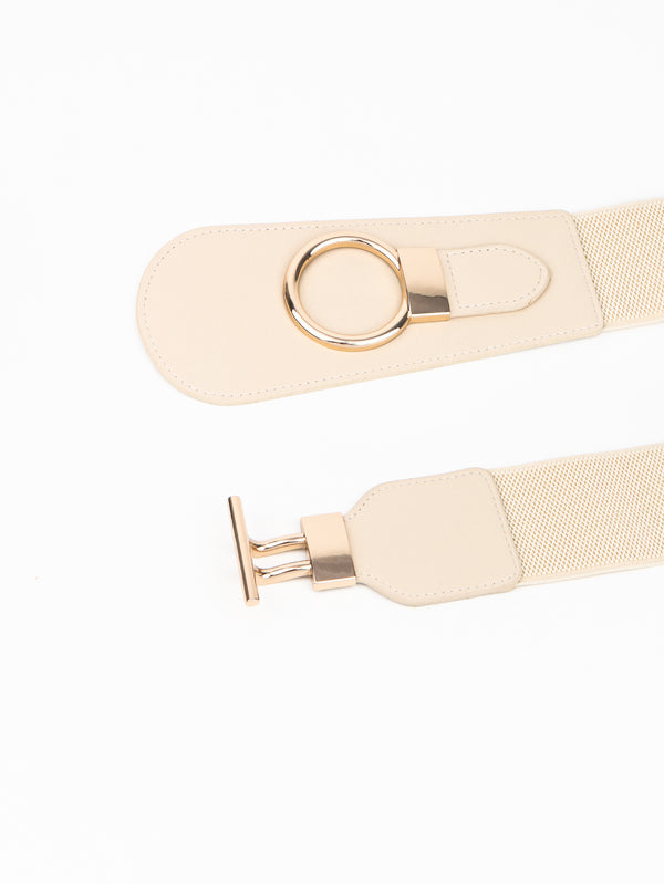 PU Elastic Wide Belt with Alloy Buckle-Teresa's Fashionista LLC