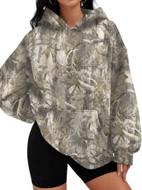 Printed Kangaroo Pocket Oversized Hoodie