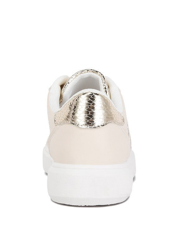 Claude Faux Leather Back Panel Detail Sneakers-Teresa&#39;s Fashionista LLC
