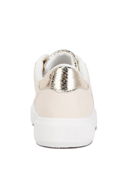 Claude Faux Leather Back Panel Detail Sneakers-Teresa&#39;s Fashionista LLC