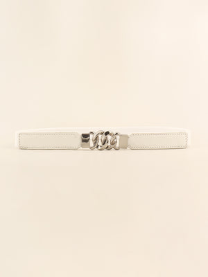 Zinc Alloy Buckle Elastic PU Belt-Teresa's Fashionista LLC