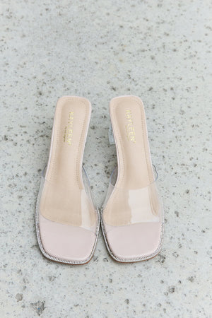 DDK Make Myself Clear Mule Block Heels-Teresa's Fashionista LLC