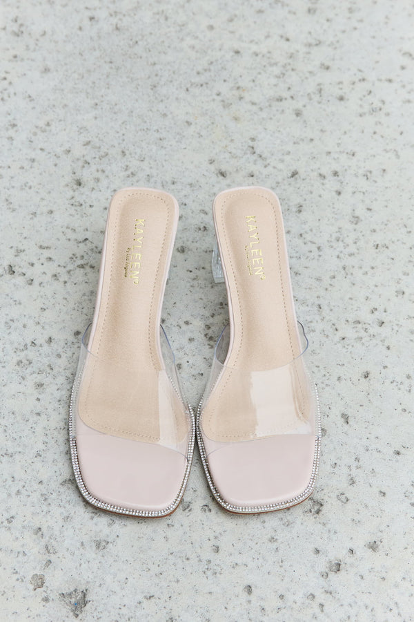 DDK Make Myself Clear Mule Block Heels-Teresa's Fashionista LLC