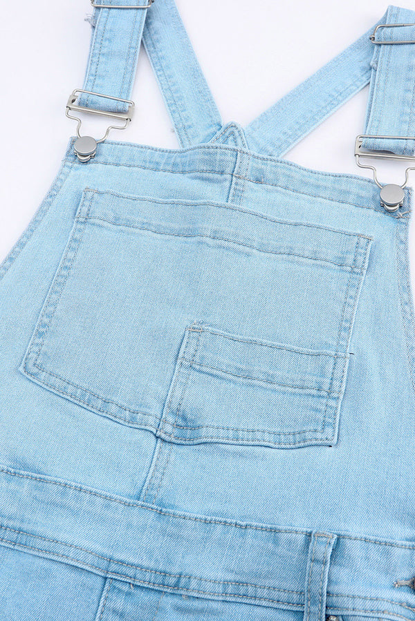 Distressed Denim Overalls with Pockets - Teresa's Fashionista LLC