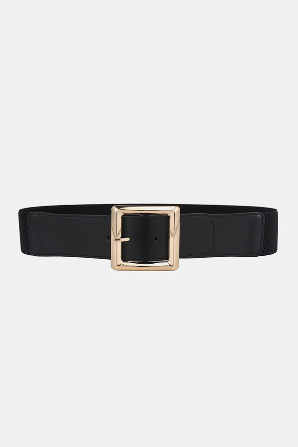 Rectangle Buckle Elastic Wide Belt-Teresa's Fashionista LLC