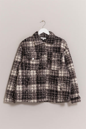 HYFVE Plaid Button Up Boucle Jacket - Teresa's Fashionista LLC