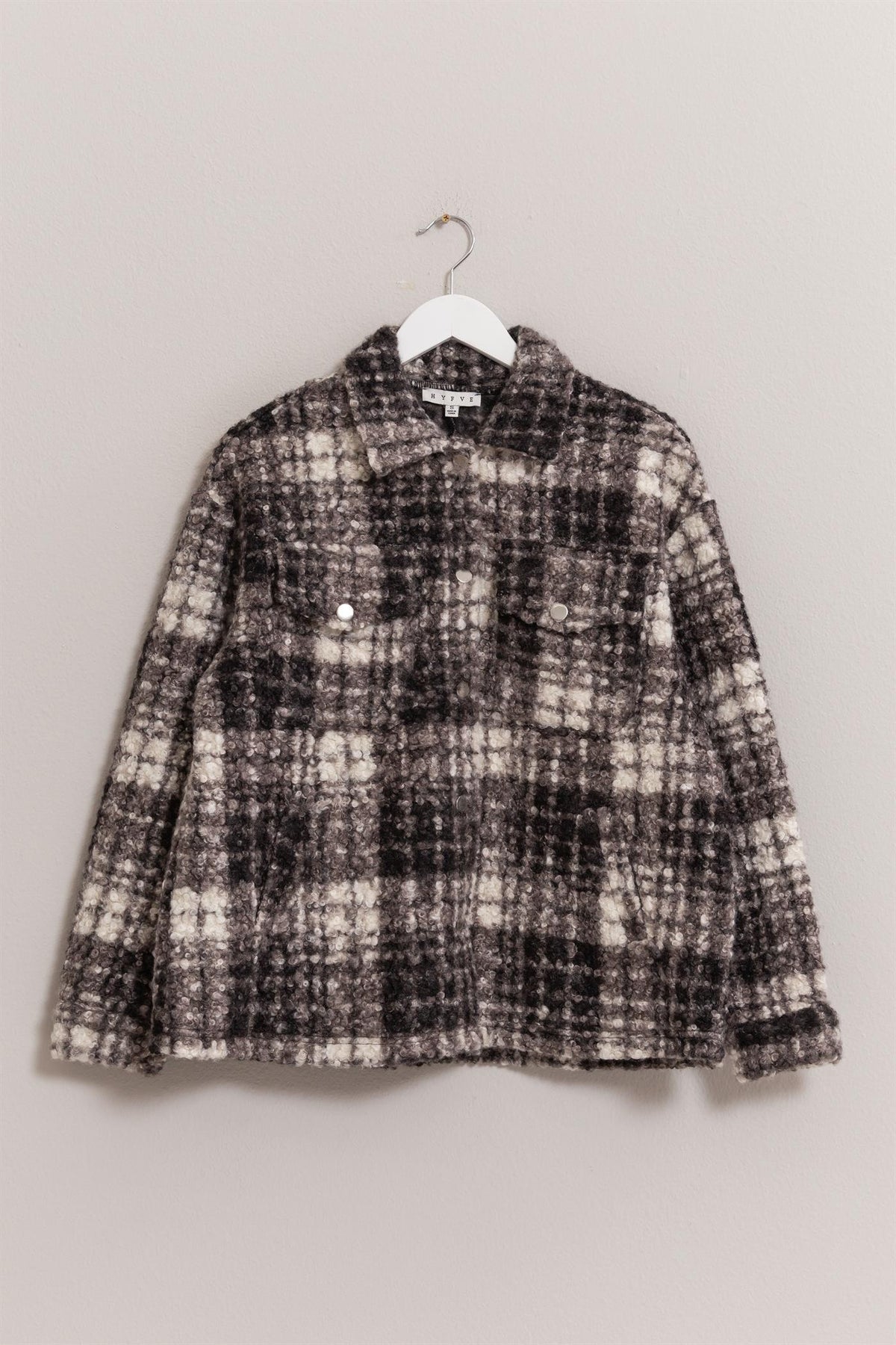 HYFVE Plaid Button Up Boucle Jacket - Teresa's Fashionista LLC
