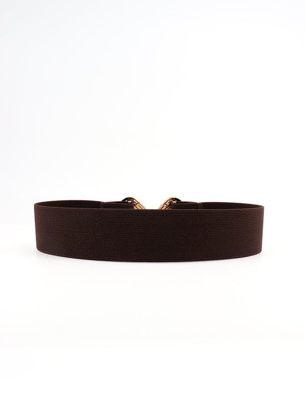 Geometric Buckle Elastic Wide Belt-Teresa's Fashionista LLC