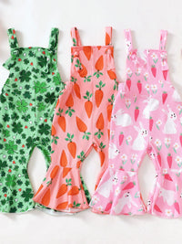Children's Printed Flare Overalls