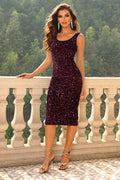 Sequin Sleeveless Slit Dress-Teresa's Fashionista LLC