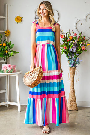 Striped Sleeveless Maxi Dress-Teresa's Fashionista LLC