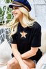 BiBi Star Cutout Short Sleeve T-Shirt-Teresa's Fashionista LLC