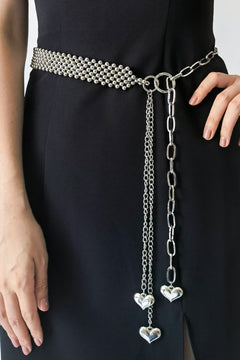 CCB Bead Heart Charm Belt-Teresa's Fashionista LLC