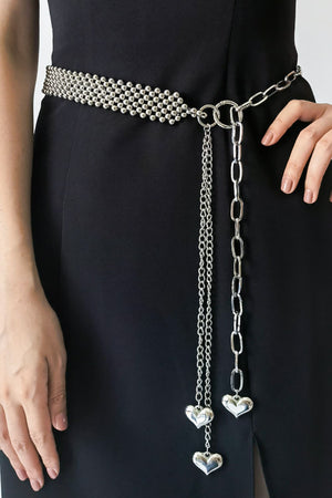 CCB Bead Heart Charm Belt-Teresa's Fashionista LLC