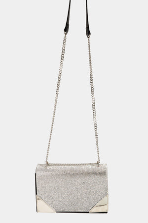 Fame Rhinestone Studded Rectangle Crossbody Bag-Teresa's Fashionista LLC