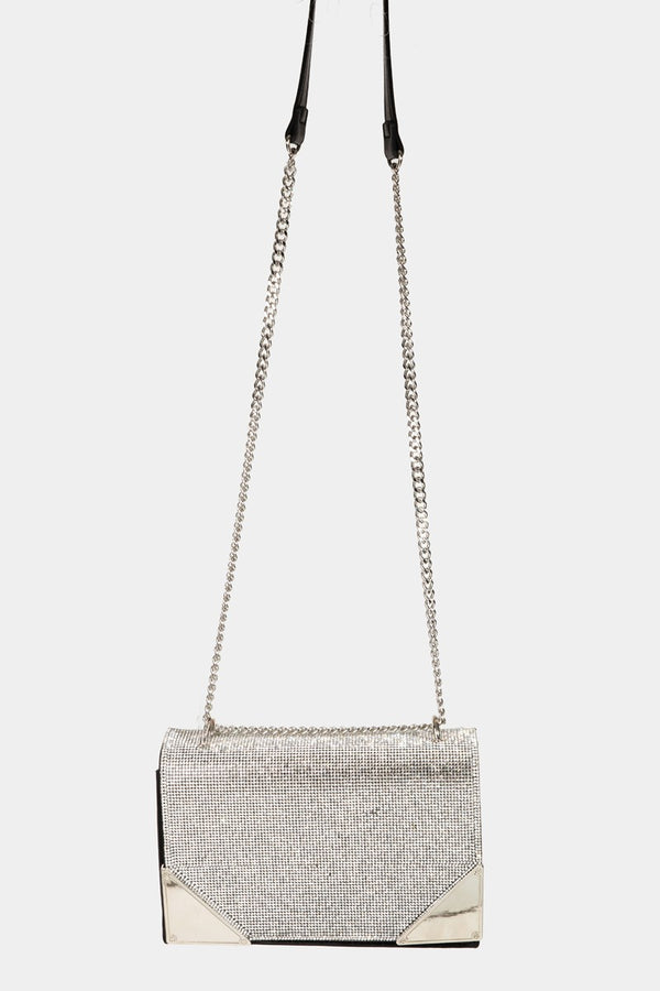 Fame Rhinestone Studded Rectangle Crossbody Bag-Teresa's Fashionista LLC