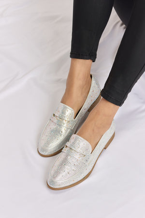Forever Link Rhinestone Point Toe Loafers-Teresa's Fashionista LLC