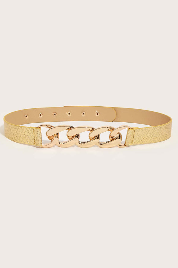 Chain Detail PU Belt-Teresa's Fashionista LLC
