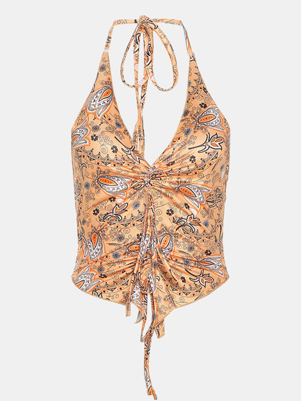 Printed Halter Neck Cami-Teresa's Fashionista LLC