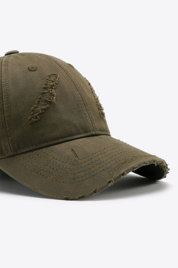 Distressed Adjustable Baseball Cap-Teresa's Fashionista LLC