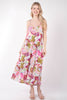 VERY J Tropical Printed Cami Midi Dress-Teresa's Fashionista LLC