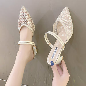 Point Toe Block Heel Sandals-Teresa's Fashionista LLC