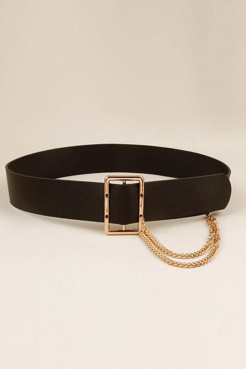 PU Leather Wide Belt with Chain-Teresa's Fashionista LLC