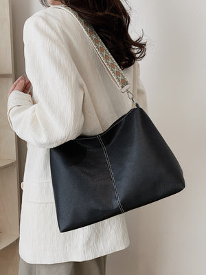 PU Leather Geometric Pattern Strap Shoulder Bag-Teresa's Fashionista LLC
