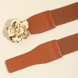 Flower Alloy Buckle Elastic Belt-Teresa's Fashionista LLC