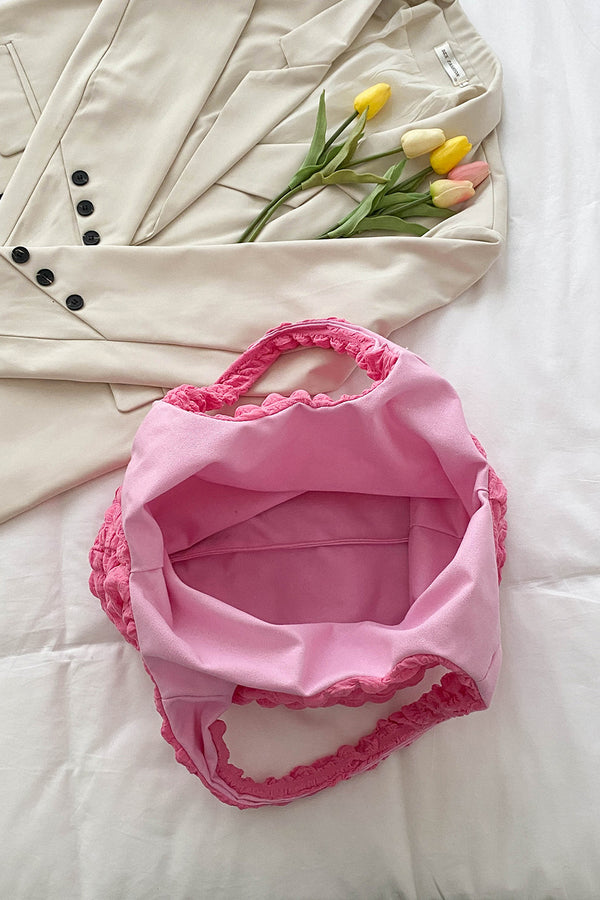 Ruched Polyester Large Handbag-Teresa's Fashionista LLC