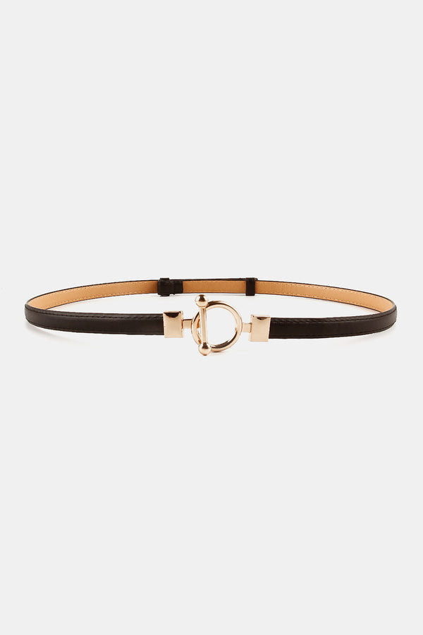 Toggle Buckle Skinny PU Belt-Teresa's Fashionista LLC