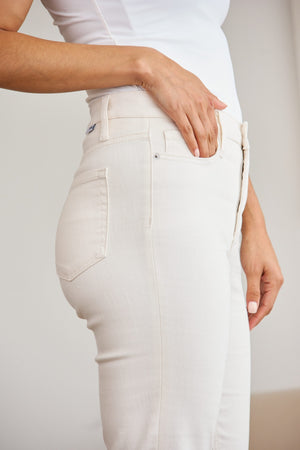 RFM Mini Mia Full Size Tummy Control High Waist Raw Hem Jeans-Teresa's Fashionista LLC