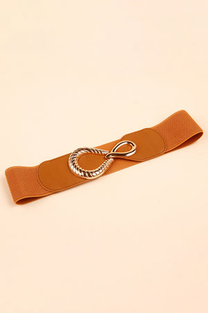 Ribbed Alloy Buckle Elastic Belt-Teresa's Fashionista LLC
