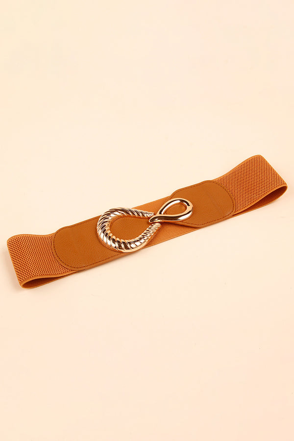 Ribbed Alloy Buckle Elastic Belt-Teresa's Fashionista LLC